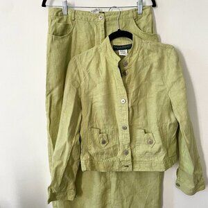 Vintage Harve Benard Green Linen Two Piece Set.